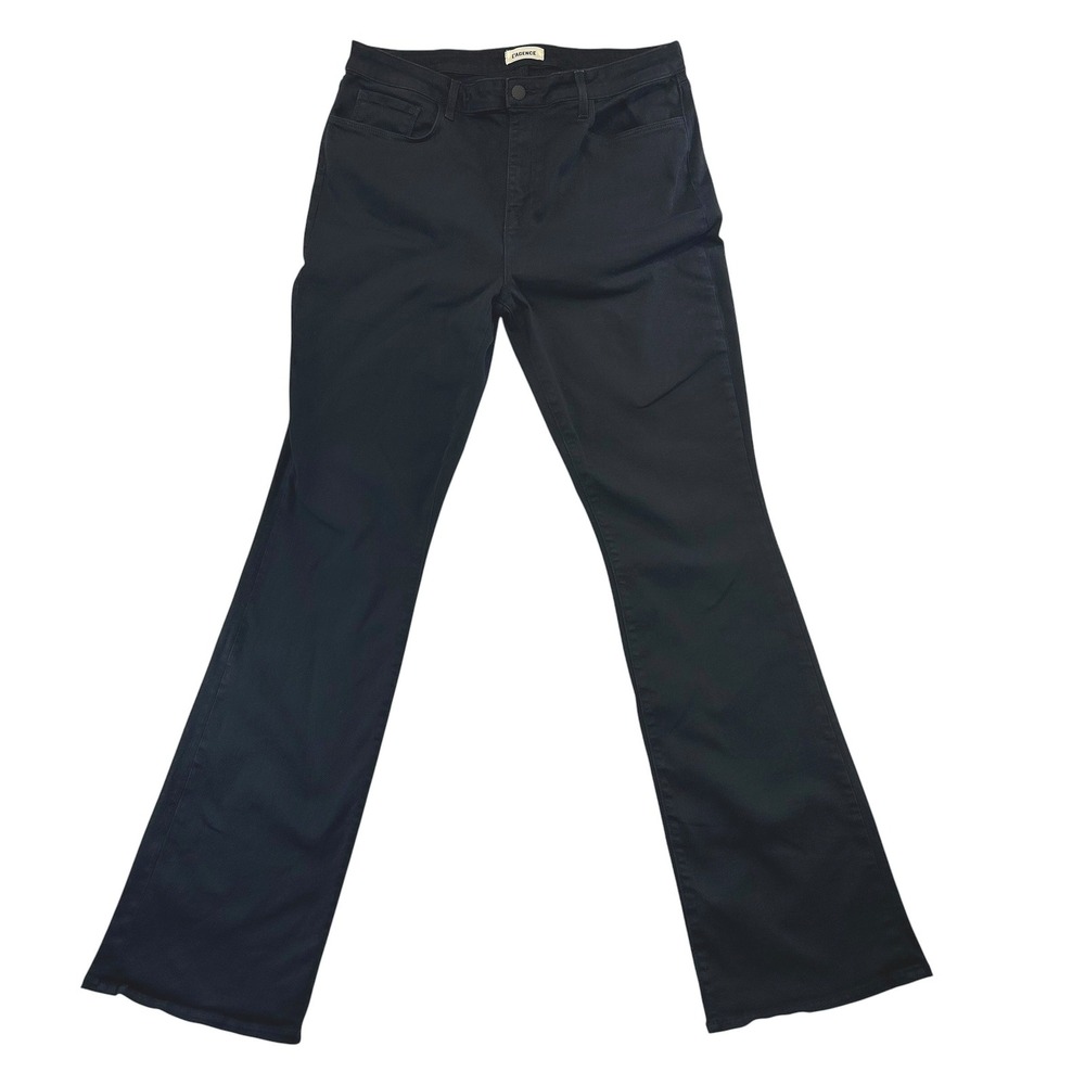 L'AGENCE Dark Academia Selma High Rise Flare Jeans 32 Minimalist Classic Black